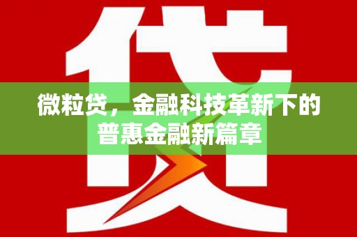 韩城微粒贷，金融科技革新下的普惠金融新篇章