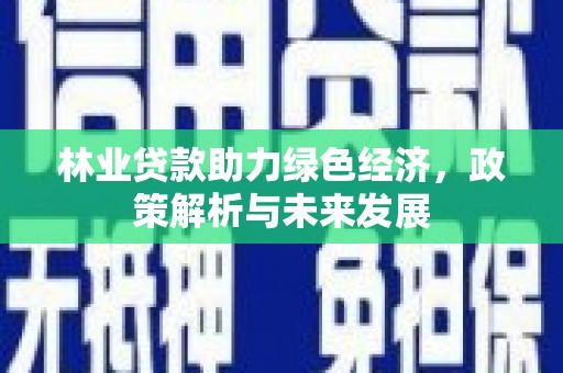 南宫林业贷款助力绿色经济，政策解析与未来发展