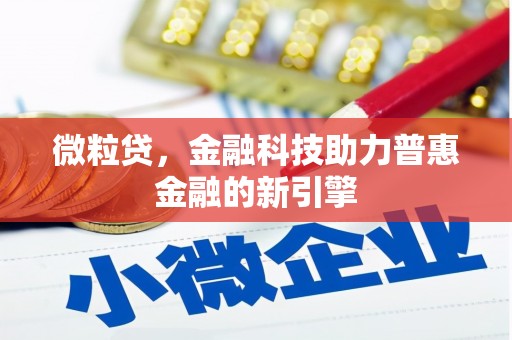 天水微粒贷，金融科技助力普惠金融的新引擎