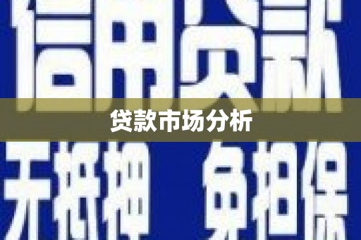 灵武贷款市场分析